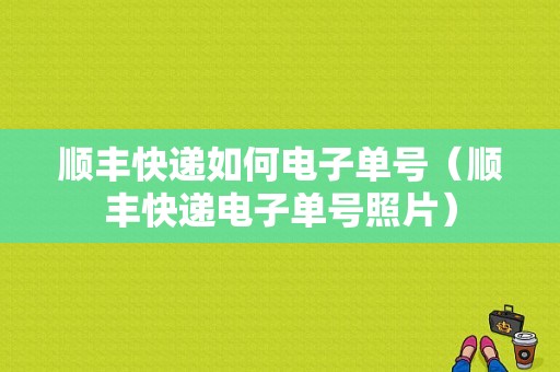 顺丰快递如何电子单号（顺丰快递电子单号照片）