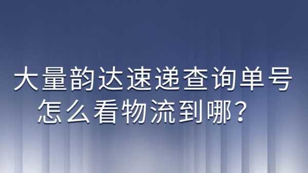 韵达如何查询物流信息（韵达如何查询物流信息）-图2