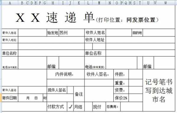 如何用excel制作快递单打印模板（快递单打印模板怎么安装到电脑上）-图3